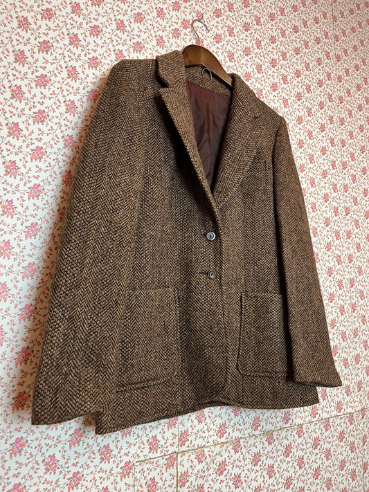 Vintage 1960s Wool Herringbone Blazer