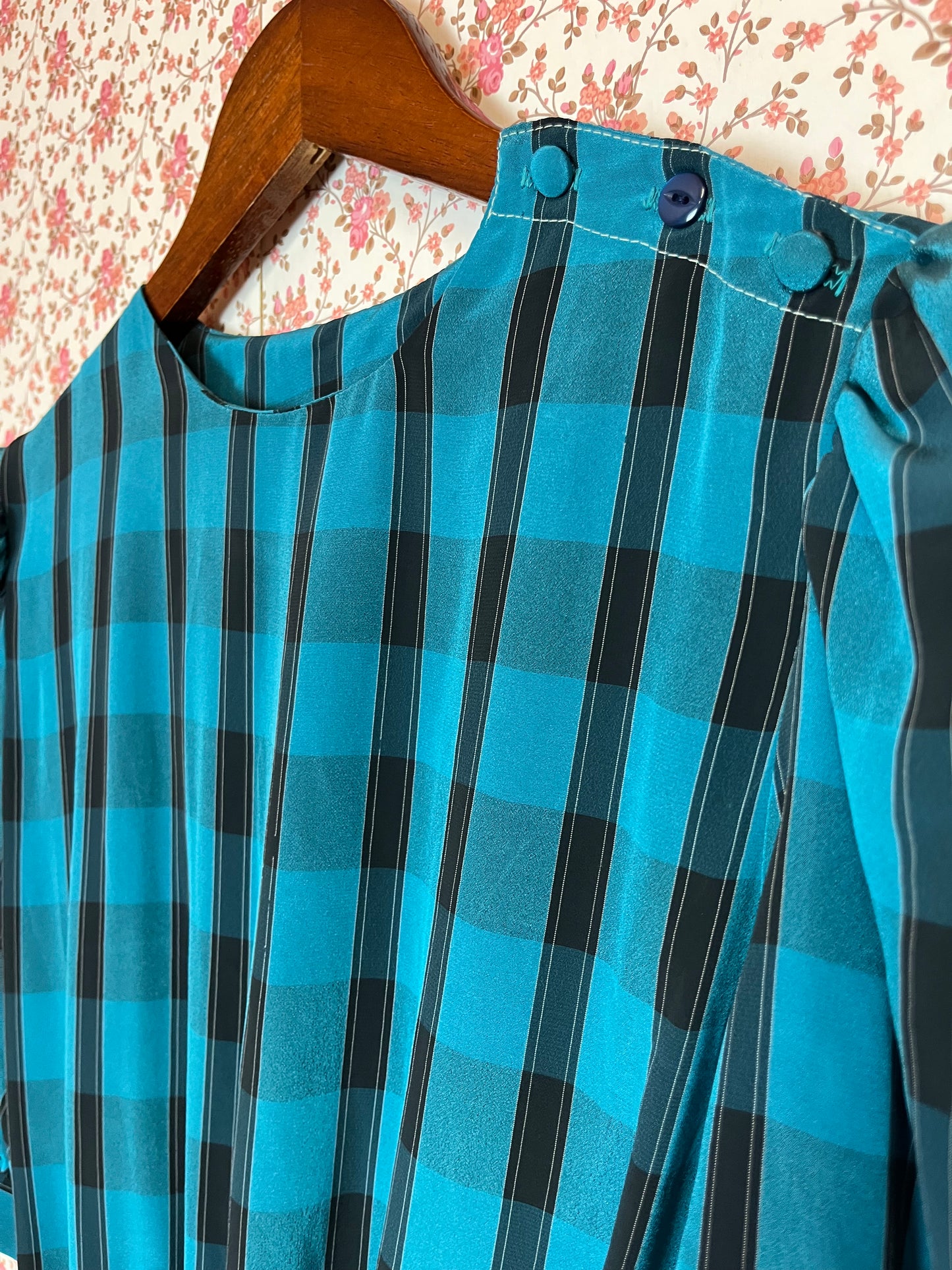 Vintage 1980s Checked Tier Skirt Dress