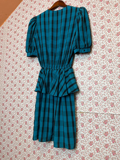 Vintage 1980s Checked Tier Skirt Dress