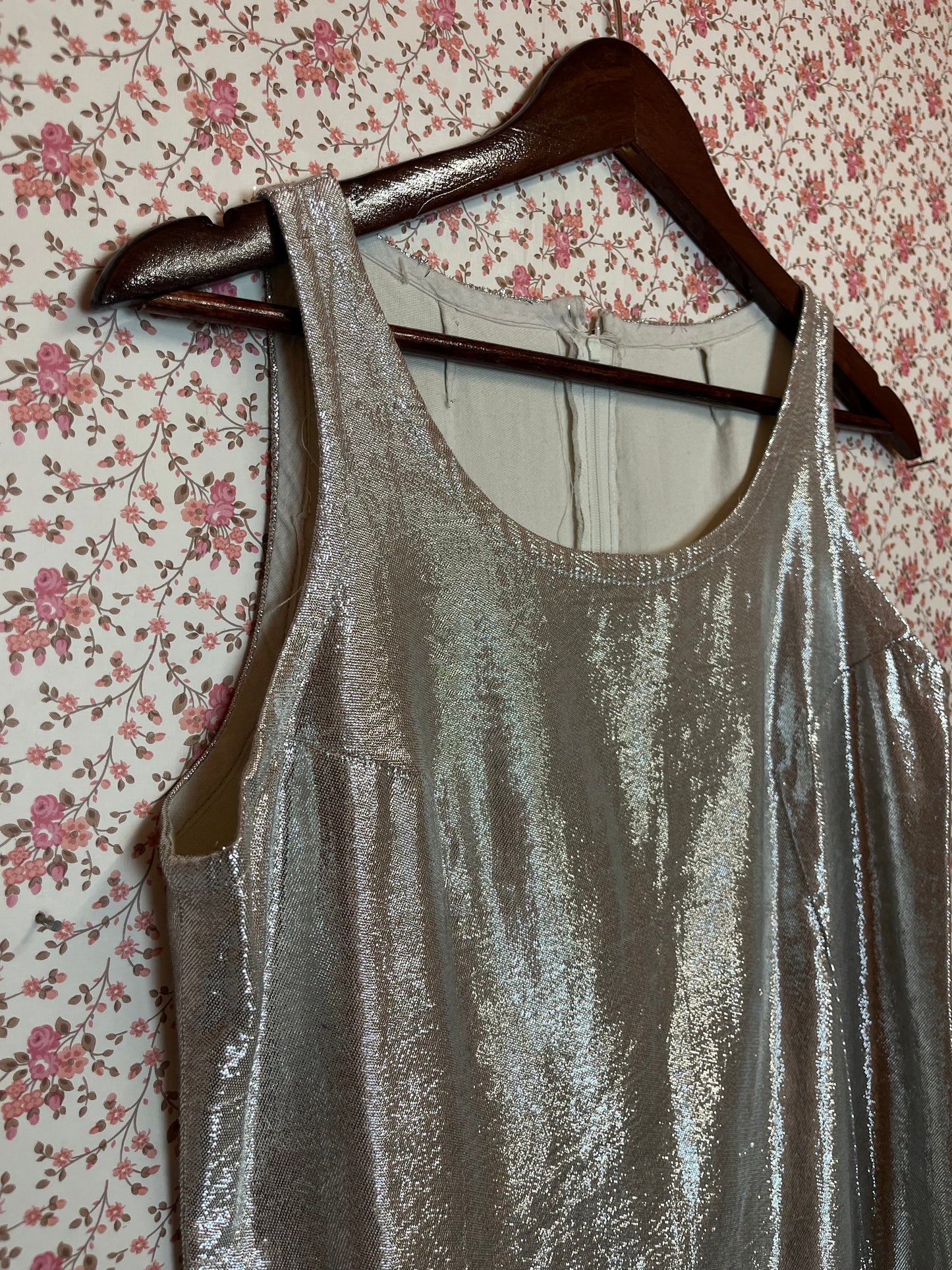 Vintage 1960s Hand Made Metallic Shift Dress
