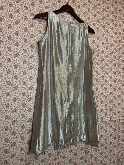 Vintage 1960s Hand Made Metallic Shift Dress