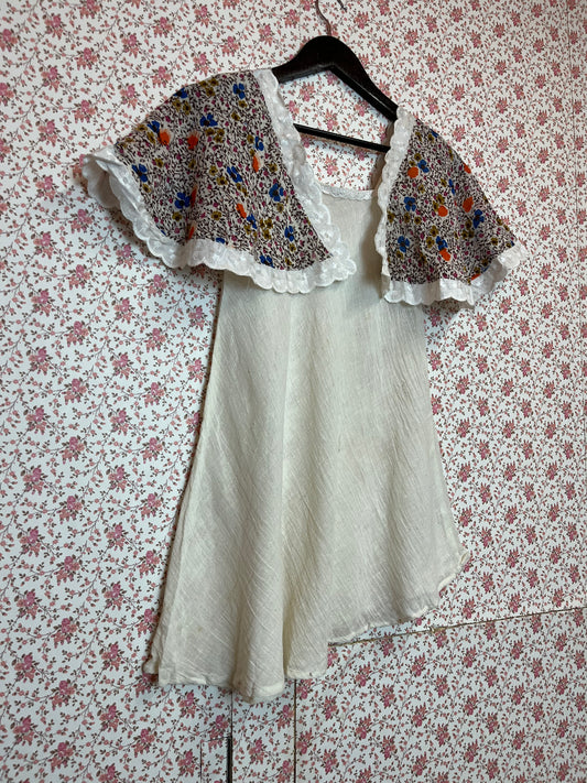 Vintage 1970s Cheesecloth Flutter Blouse