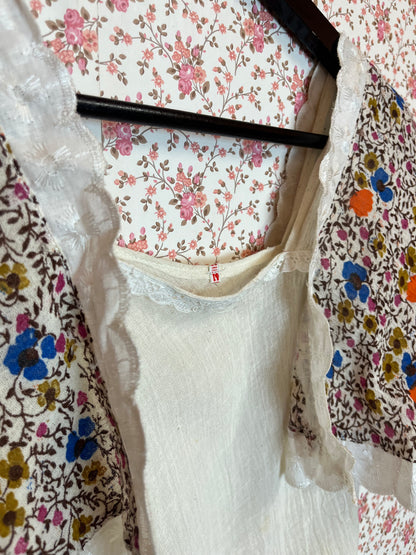 Vintage 1970s Cheesecloth Flutter Blouse