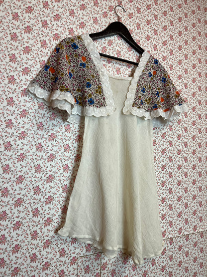 Vintage 1970s Cheesecloth Flutter Blouse