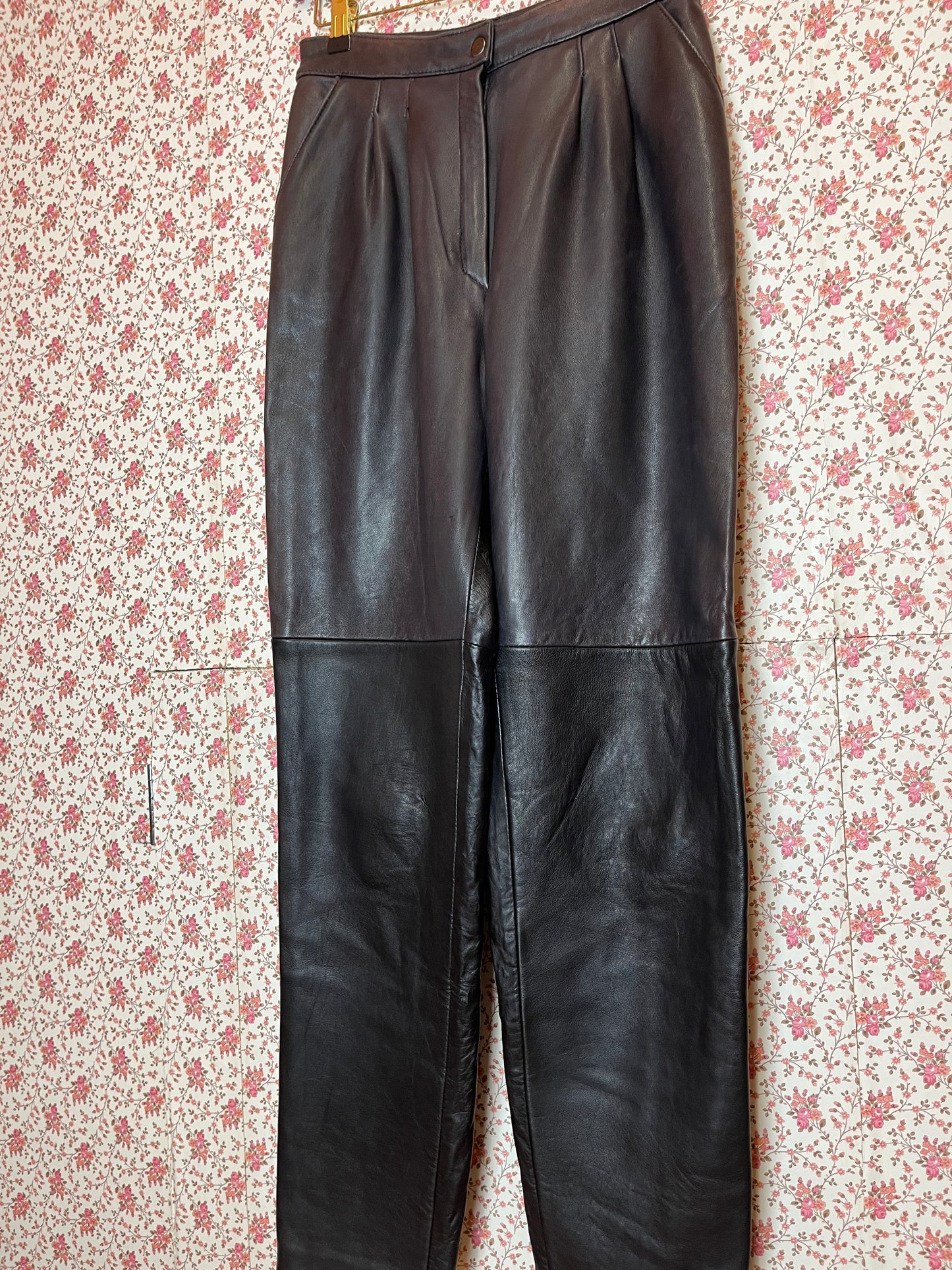 Vintage 1980s Leather Biker Trousers