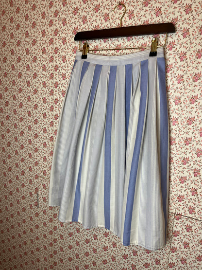 Vintage 1970s St Michael Striped Pleated Skirt