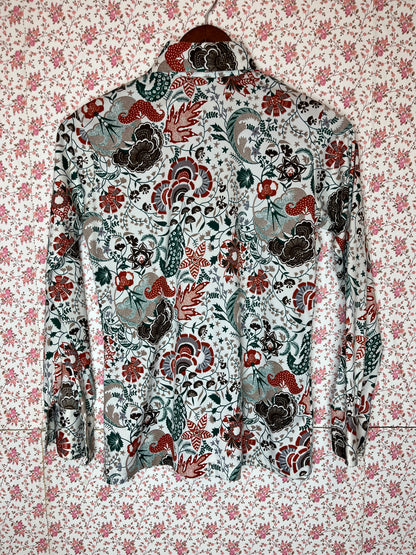 Vintage 1970s Cricket Lane Floral Long Sleeve Shirt